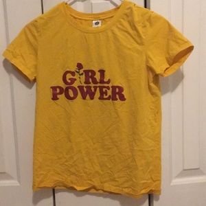 Yellow girl power t-shirt